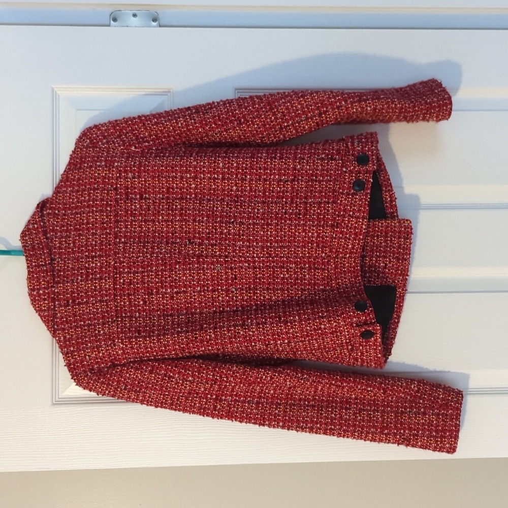 Women's Gap red tweed jacket, size S - Picture 3 of 4